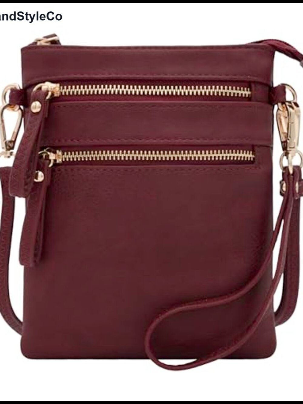 Crossbody Bag for Women with Multi Zip Pockets Detachable Wristlet Lightweight